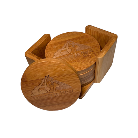 Bamboo Coaster Set with Holder