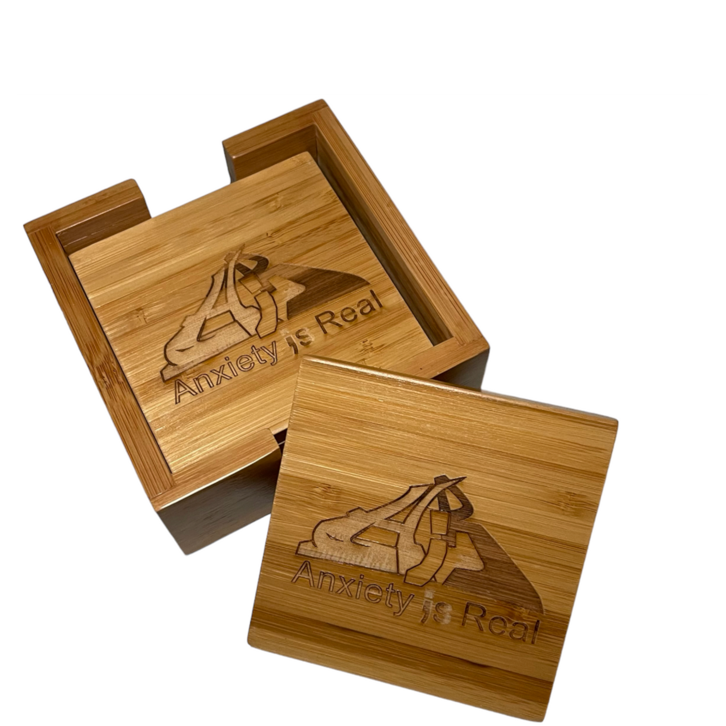 Bamboo Coaster Set with Holder